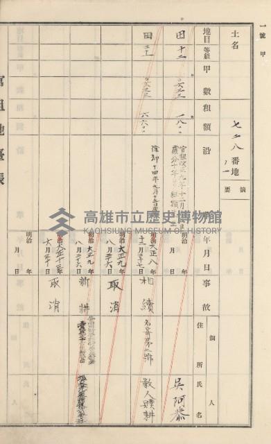 杉林庄官租地臺帳（二冊之內第二號）藏品圖，第313張
