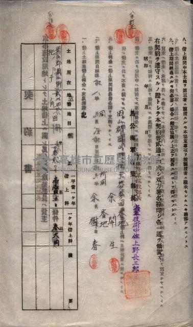 海軍土地借上契約書
（施設部長印捺印済）藏品圖，第553張