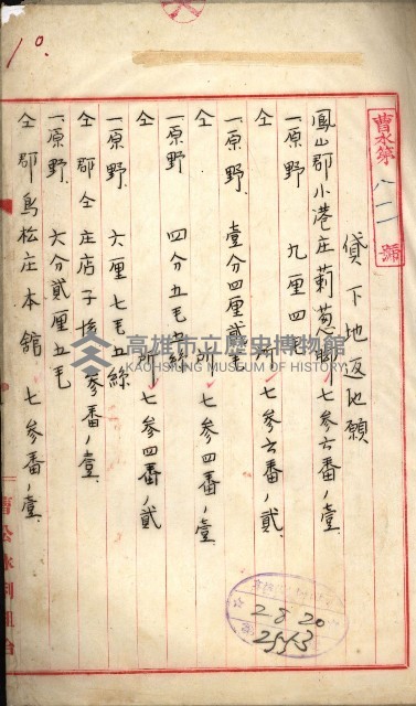 曹公圳使用許可書類（高雄州）藏品圖，第53張
