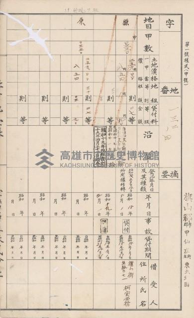 臺灣拓殖株式會社甲仙社有地臺帳（二之二）藏品圖，第53張