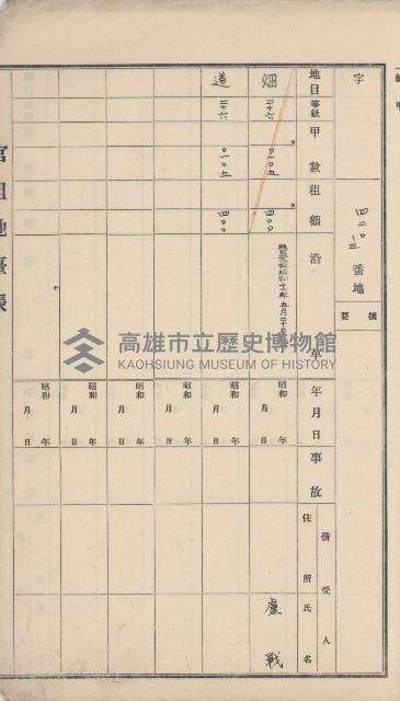 岡山街官租地臺帳（第六號）藏品圖，第53張