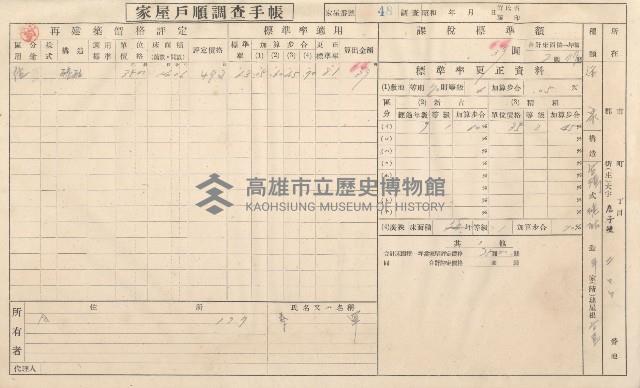 小港庄空地子、店子後家屋戶順調查手帳
（一冊之內一）藏品圖，第53張