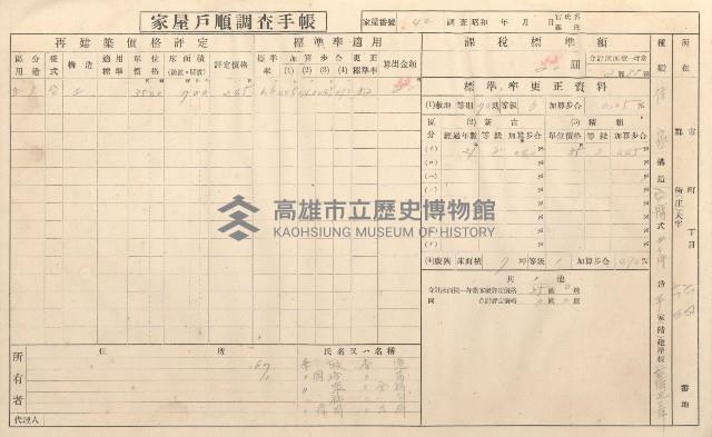 小港庄空地子、店子後家屋戶順調查手帳
（一冊之內一）藏品圖，第143張