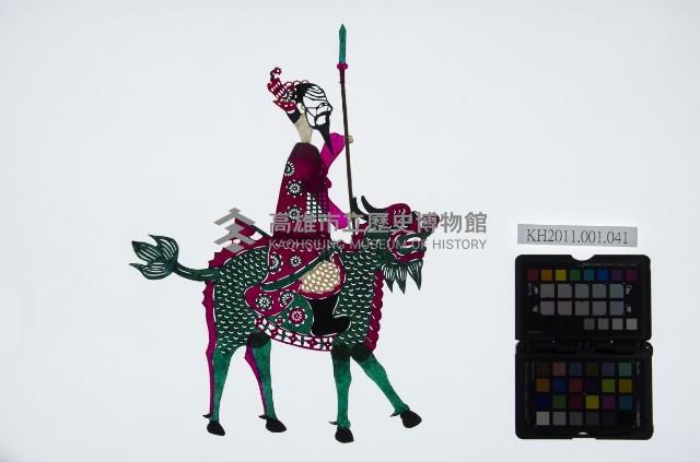 皮影戲偶全身男騎-道長騎麒麟藏品圖，第1張
