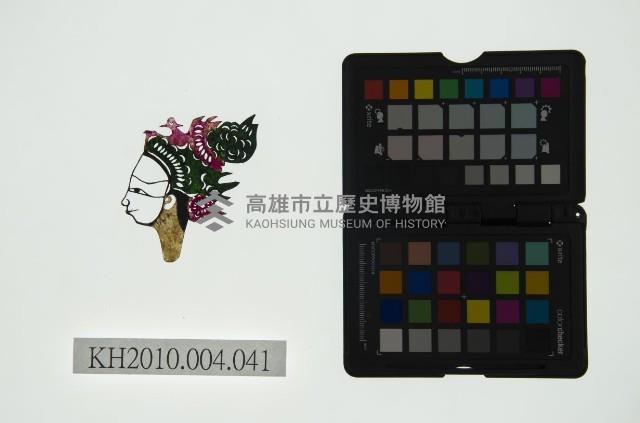 皮影戲偶頭 武旦藏品圖，第1張