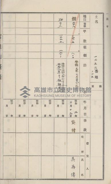 田寮庄官租地臺帳（全一冊）藏品圖，第42張