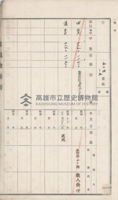 岡山街官租地臺帳（第六號）藏品圖，第43張