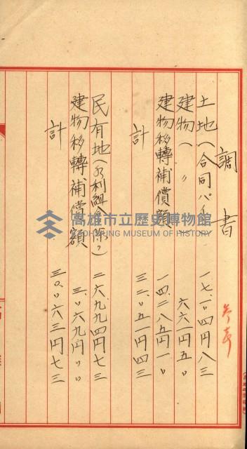 高雄工業用水道用地買收書類其ノ二藏品圖，第43張