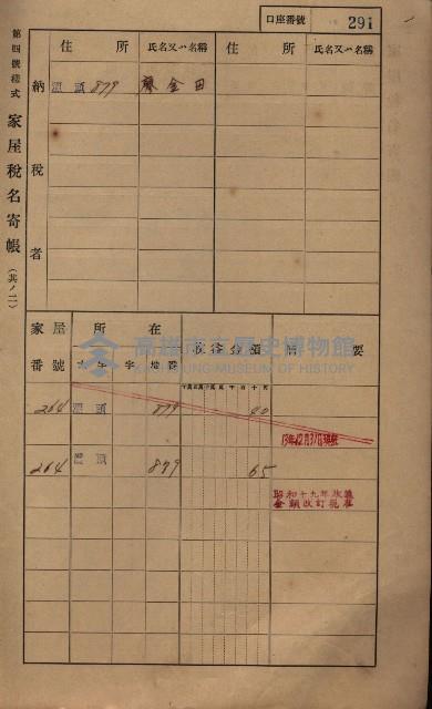 高雄州鳳山郡林園庄潭頭家屋稅名寄帳
（二冊之內第二號）藏品圖，第93張