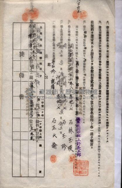 海軍土地借上契約書
（施設部長印捺印済）藏品圖，第93張