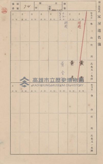鳳山郡小港庄鳳鼻頭家屋臺帳（二冊之內第一號）藏品圖，第83張