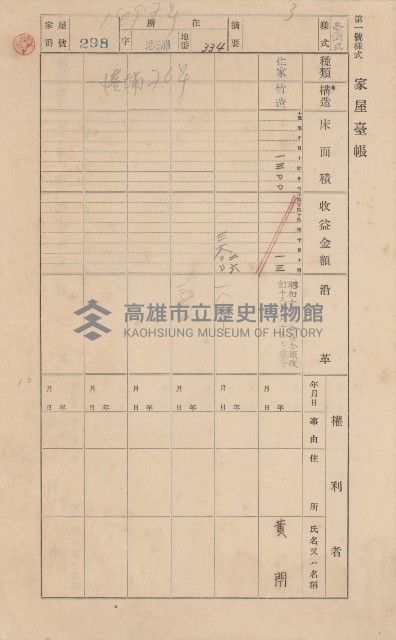 鳳山郡林園庄港子埔家屋臺帳（三冊之內第二號）藏品圖，第83張