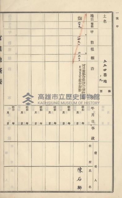旗山街官租地臺帳（二冊之內第一號）藏品圖，第83張