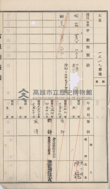 杉林庄官租地臺帳（二冊之內第二號）藏品圖，第433張