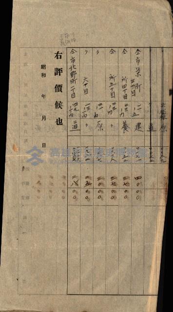 高雄川第四號運河開鑿工事用地買收徵印狀況調藏品圖，第133張