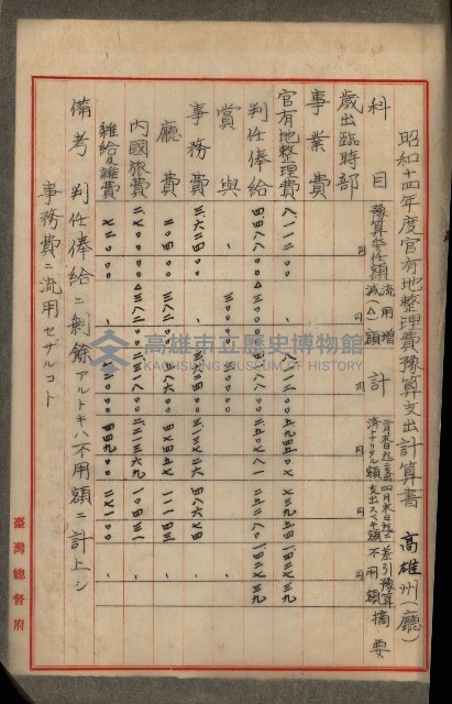 官有地整理費豫算關係書類
（地理系）藏品圖，第134張