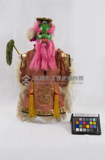 布袋戲偶-淨木偶（綠臉）藏品圖，第1張