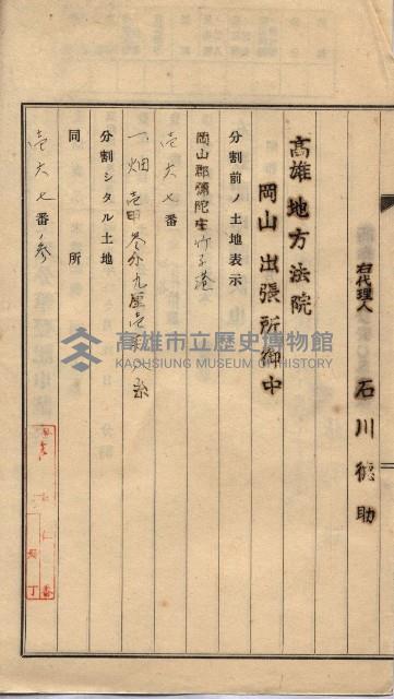 高臨營第一號ノ內三第（6）號
（竹子港、港口崙）藏品圖，第33張