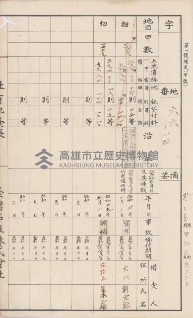 臺灣拓殖株式會社甲仙社有地臺帳（二之二）藏品圖，第33張