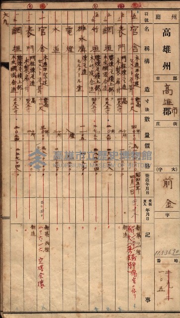 建物臺帳（高雄市－州有官舍）藏品圖，第33張