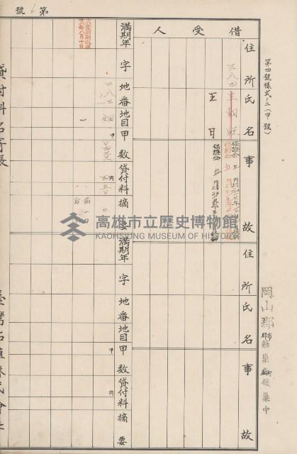 臺灣拓殖株式會社燕巢貸付料名寄帳藏品圖，第33張