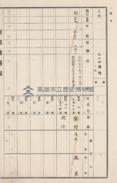 旗山街官租地臺帳（二冊之內第二號）藏品圖，第273張