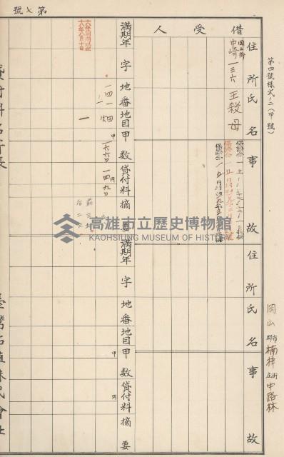 臺灣拓殖株式會社燕巢貸付料名寄帳藏品圖，第173張