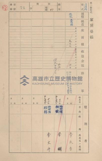 鳳山郡鳥松庄田草埔家屋臺帳
（二冊之內第一號）藏品圖，第73張