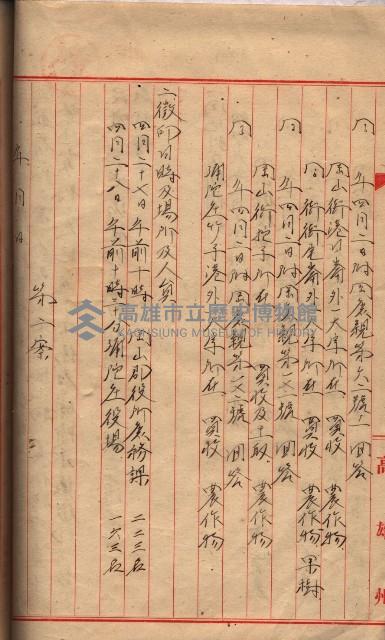 高臨營第一號ノ內三第（1）號
高臨營第一號ノ內九第（1）號
（施機第一九一、零一二番電）藏品圖，第73張