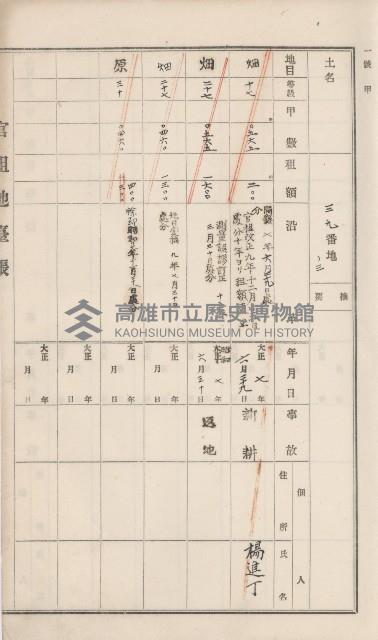 杉林庄官租地臺帳（二冊之內第一號）藏品圖，第73張