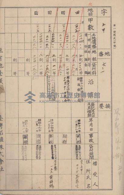 臺灣拓殖株式會社鳳山社有地臺帳（全一冊）藏品圖，第73張