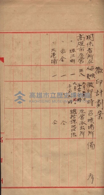 高雄第二中學校用地買收綴
（買收關係－卅八之六）藏品圖，第73張