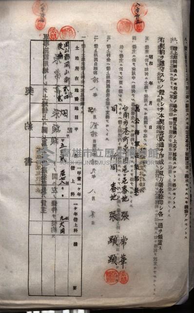 海軍土地借上契約書
（施設部長印捺印済）藏品圖，第373張