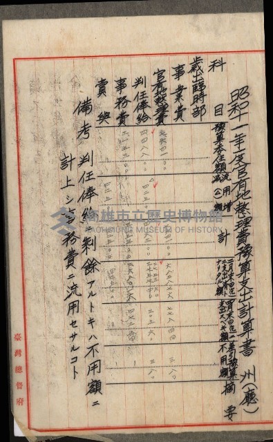 官有地整理費豫算關係書類
（地理系）藏品圖，第273張