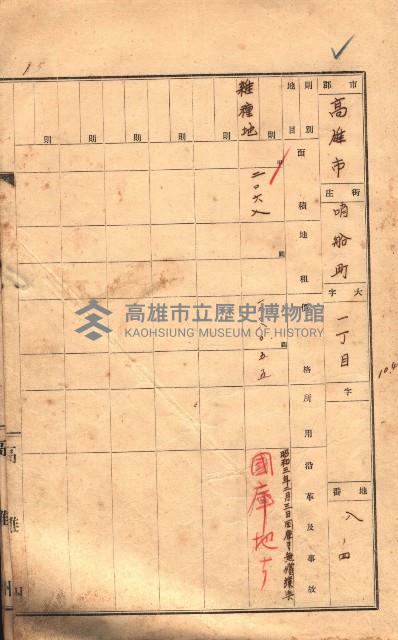 州有土地臺帳（高雄市三ノ三）藏品圖，第68張