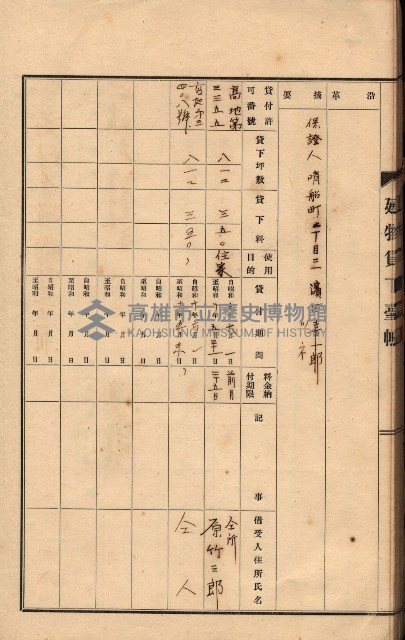 州所屬建物貸下臺帳（高雄州）藏品圖，第68張