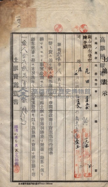 州買收地調書－登記濟証綴
（左營、埤子頭、前峰尾、內惟）藏品圖，第228張