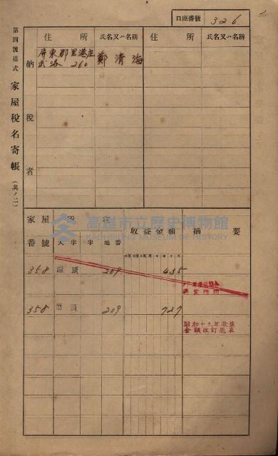 高雄州鳳山郡林園庄潭頭家屋稅名寄帳
（二冊之內第二號）藏品圖，第128張