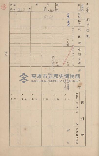 鳳山郡鳥松庄田草埔家屋臺帳
（二冊之內第二號）藏品圖，第128張