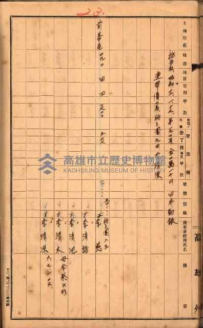 買收調書－左營、前峰尾、埤子頭、內惟
（買收關係－卅八之十）藏品圖，第128張