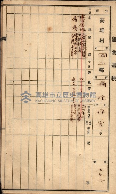 屠場建物臺帳（高雄州）藏品圖，第28張