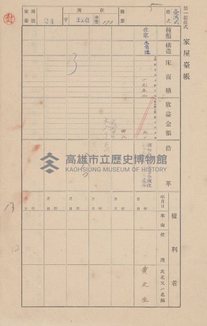 鳳山郡林園庄王公廟家屋臺帳（三冊之內第一號）藏品圖，第28張