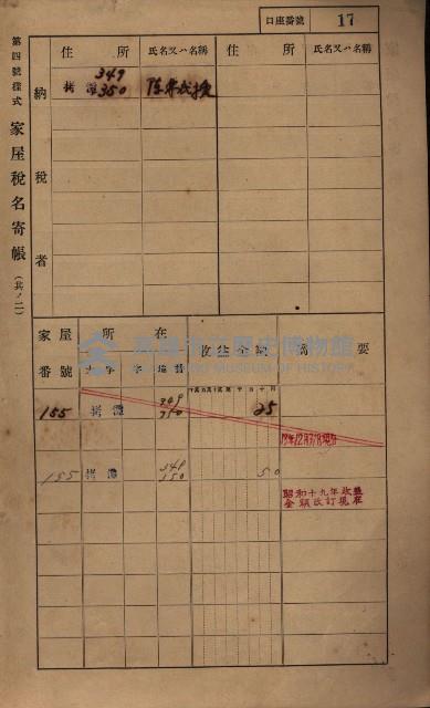高雄州鳳山郡大寮庄拷潭家屋稅名寄帳
（二冊之內第一號）藏品圖，第28張