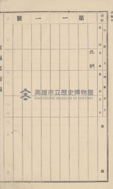 旗山街官租名寄帳（二之一）藏品圖，第29張