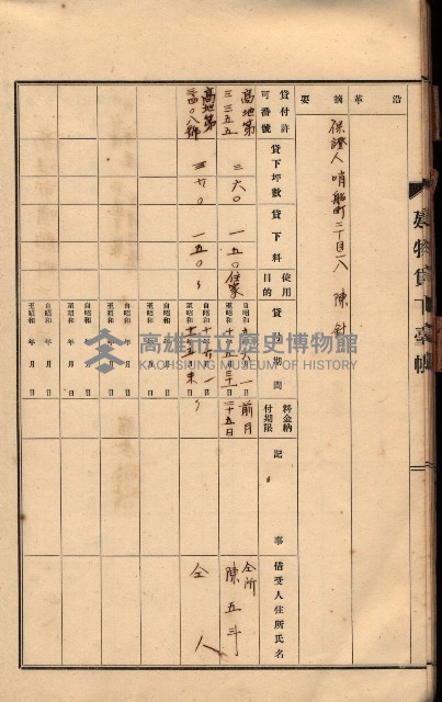 州所屬建物貸下臺帳（高雄州）藏品圖，第28張