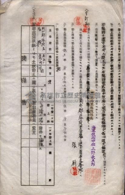 海軍土地借上契約書
（施設部長印捺印済）藏品圖，第28張