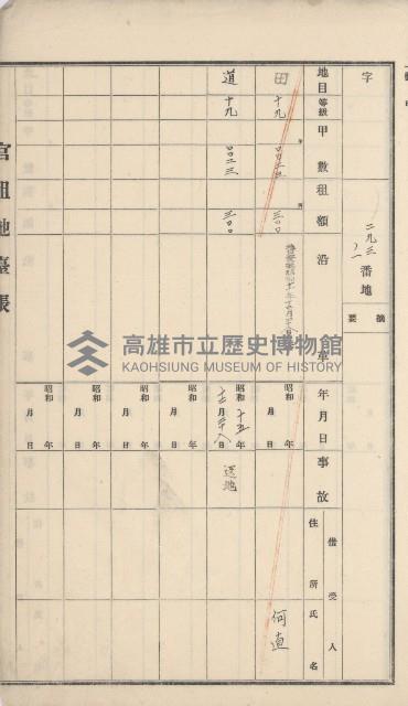 大樹庄官租地臺帳藏品圖，第8張