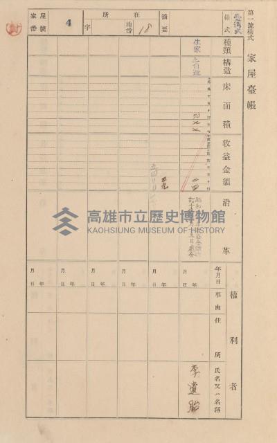 鳳山郡小港庄空地子家屋臺帳（一冊之內第一號）藏品圖，第8張