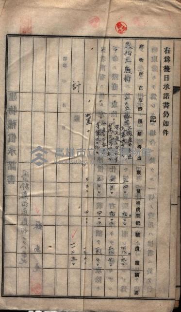 高雄工業用水道用地建物移轉承諾書
（買收關係－卅八之十五）藏品圖，第8張