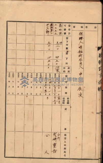 州所屬建物貸下臺帳（高雄州）藏品圖，第8張